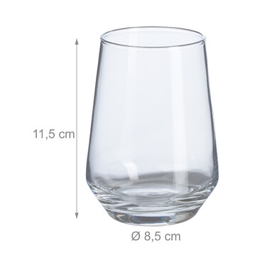 Relaxdays Set of 6 Decorative Drinking Glasses