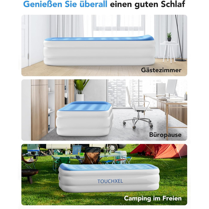 Надувний матрац односпальний з електричним насосом (Чорний)