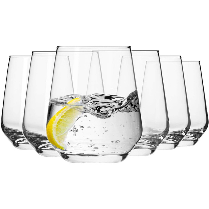 Krosno Water Glasses, Juice Glasses, Whisky Glasses, Drinking Glasses | Set of 6 | 400 ML | Splendour Collection | For Homes, Restaurants, Parties | Gift Idea for Wedding, Birthday, Celebration | Dishwasher Safe