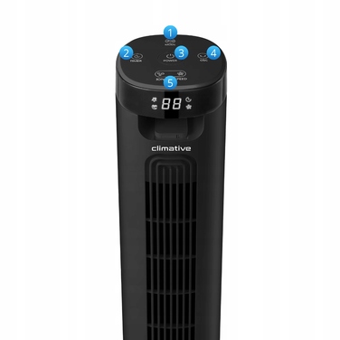 Колонний вентилятор Climative Fresh ION TF-46ESBI, чорний
