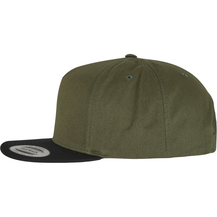 Кепка Flexfit Unisex Classic 5 Panel Snapback, універсальний розмір, оливковий/чорний