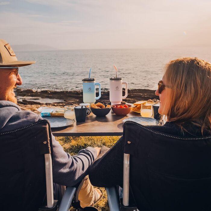 Термокружка Hydro2Go з трубочкою – BPA-free, придатна для миття в посудомийній машині, 10 годин гаряче/12 годин холодне, термокружка To-Go (1200 мл, Рожевий)