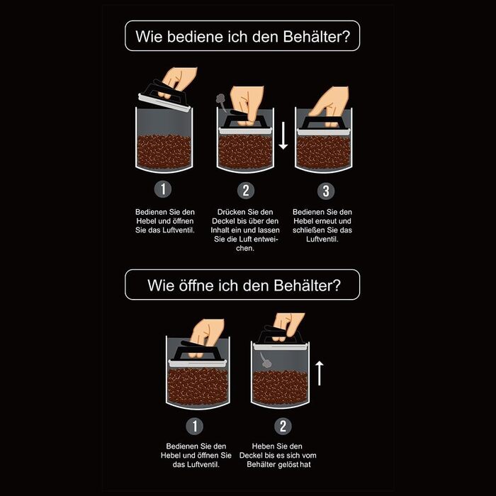 Контейнер для кави KC Kitchen & Co. на 1 кг, нержавіюча сталь, вакуумний клапан, 2800 мл, матовий білий