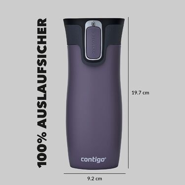 Термокружка Contigo West Loop Autoseal з нержавіючої сталі, 470 мл, Dark Plum (вишневий)