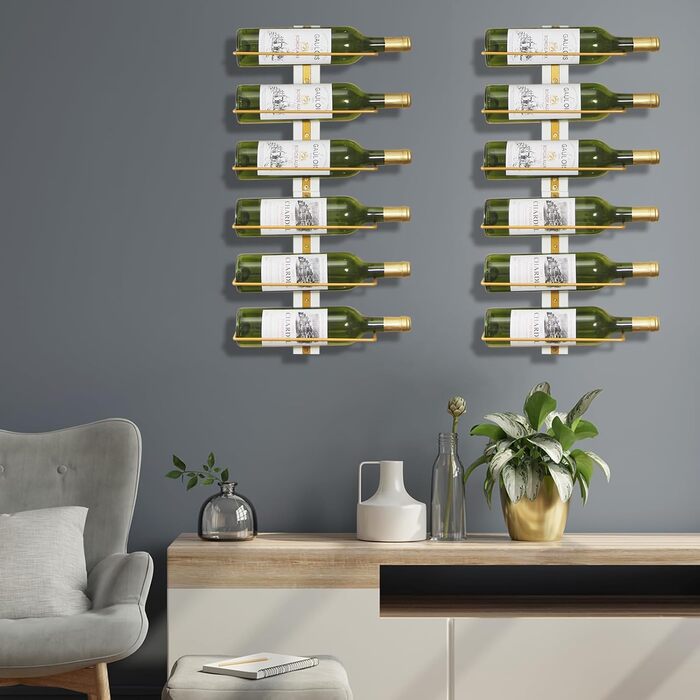 B4Life Wine Rack Bottle Rack, Wine Rack Wall for 9 Wine Bottles - Wine Rack Wall Wood, Metal Black Hanging Wine Rack Wall Mount Wine Bottle Racks for Kitchen, Dining Room, Bar