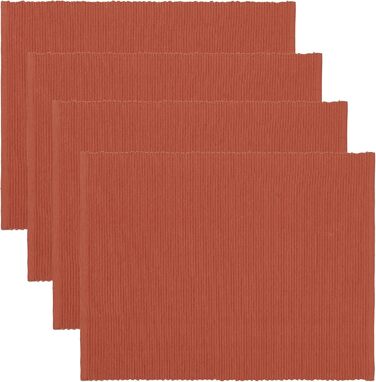 Комплект із 4 столових серветок LINUM Uni 35x46 см, 100% рифлена бавовна, миючі, іржаво-оранжеві