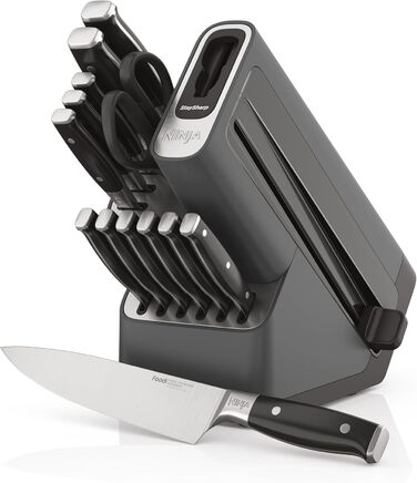 Набір ножів Ninja Foodi StaySharp Deluxe, 14 предметів, з інтегрованим точилом, чорний