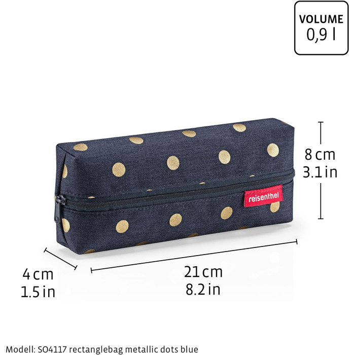 Набір косметичок reisenthel Beautycase Set: косметичка та прямокутна сумка для аксесуарів, Metallic Dots Blue (17x18x17 см та 21x8x4 см)