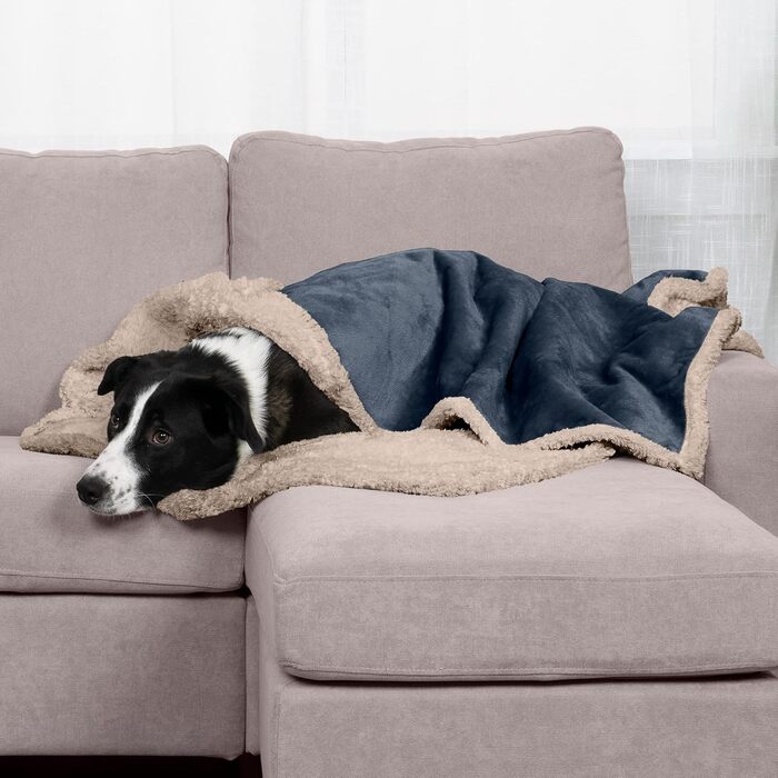 Кішечка Furhaven: зручне ліжко для кота з флісу, складане, миється - Small (Cozy Denim, X-Large)