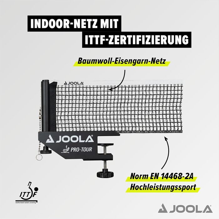 JOOLA Pro Tour Single Table Tennis Net - Black, 152cm - Unisex Adult Table Tennis Set