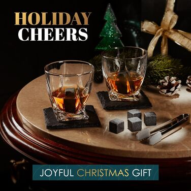 Набір віскі Royal Reserve: келихи, кубики для охолодження, щипці для льоду, підставки, дерев'яна коробка, оксамитові мішечки, картки з історією та рецептами, аксесуари, подарунок для чоловіків, чоловіка, друга. Келихи з викручуваною основою, гранітні підс