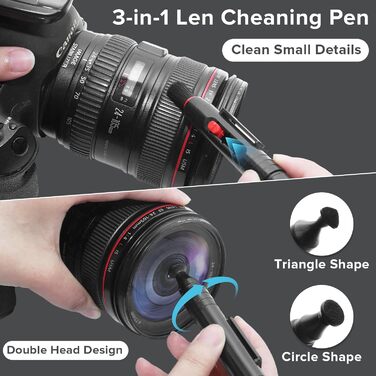 Набір для чищення камери 36-в-1: повний формат, Lenspen, повітряний дмух, пензлі, очищувач, серветки для лінз. Сумісний з Canon, Sony, Nikon, Pentax DSLR