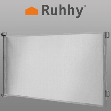 Висувна сітка для захисту сходів Ruhhy 13-140см, висота 85см, сітка-бар'єр, сірий колір