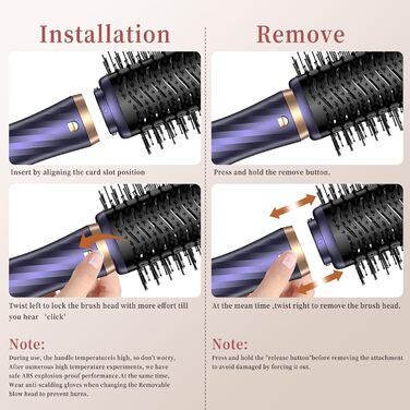 Набір для укладки волосся OKWRAP Airstyler 6 в 1: фен-щітка, автоматична завивка, об'ємні насадки, блакитний