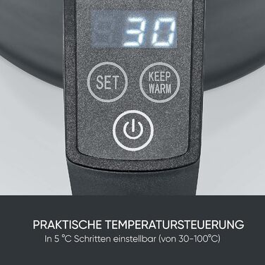 Електричний чайник Severin WK 3484 Cool Touch: подвійні стінки, LED-дисплей температури, 1.7 л, 2200 Вт, чорний