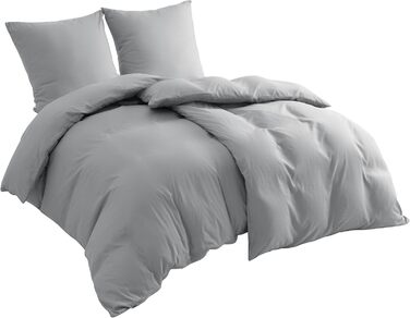 BEDSURE Комплект постільної білизни 135x200 см, 4 шт. (2 наволочки 80x80 см, 2 простирадла 135x200 см), сірий, мікрофібра, поліестер, ÖKO-TEX