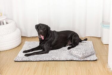 М'яка ковдра для собак та котів Raikou з плюшевою подушкою, 100x70 см, леопардовий принт, неслизька, для домашніх тварин