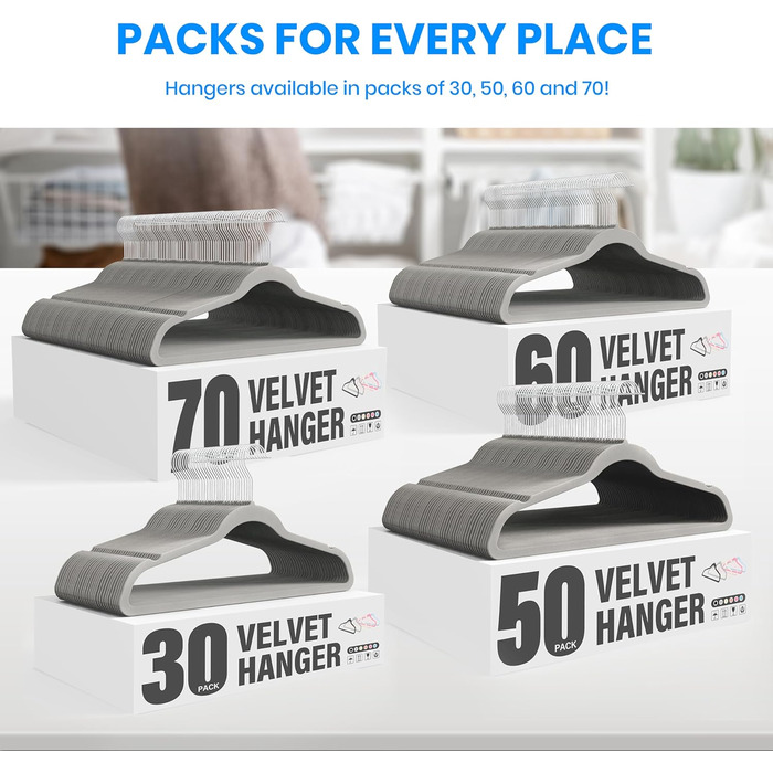 Плечики для одягу YSSOA, 50 шт., з антиковзаючою поверхнею, обертовий гачок 360°, стандартні, білі