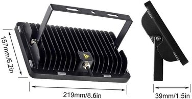 Світлодіодний прожектор Sararoom 100W, 4000Лм, 3000K, IP65, тепле біле світло, 48 LED, для вулиці, саду, гаража, спортмайданчика