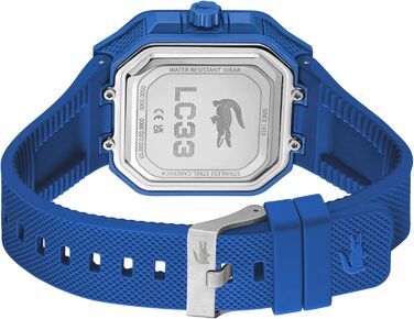 Годинник Lacoste LC33 Square силіконовий, блакитний - кварцовий, чоловічий/жіночий