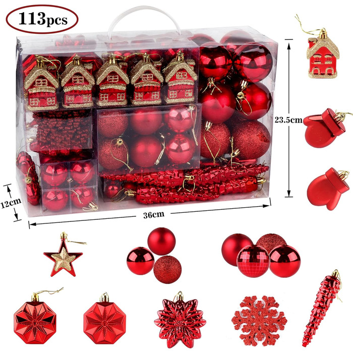 Набір прикрас на ялинку: новорічні кулі Рожево-золоті, 100 шт., діаметром 3, 4 та 6 см, пластикові. Ідеально для прикрашання ялинки на Різдво та Новий рік