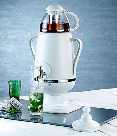PEARL Samovar: Samovar/Teekettle with glass teapot, 2,300 watts, 3.5 and 0.5 liters (teapot with keep-warm function, samovar, how does it work)