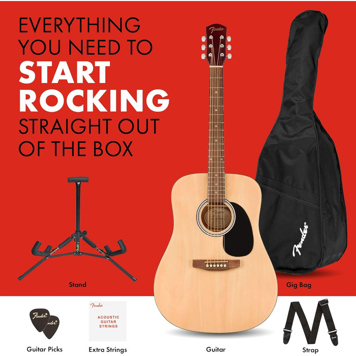 Акустична гітара Fender Alternative Series Dreadnought + аксесуари (Gigbag, підставка, ремінь)
