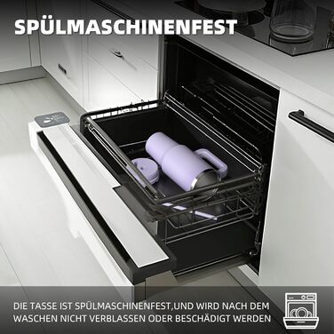 Термокружка WATERSY 1.2л з 2 трубочками, виготовлена з нержавіючої сталі, з витіканням, для кави та напоїв To Go, вакуумна ізоляція, без BPA, з кришкою, що закручується, охолоджує до 12 годин, ретро-дизайн, зелений/фіолетовий