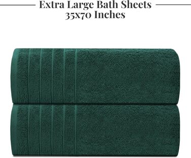 Набір рушників Tens Towels 8 предметів: 2 великі банні рушники, 2 рушники для рук, 4 серветки, 100% бавовна, гігроскопічні та швидкосохнучі, колір Jäger-grün (зелений), Large