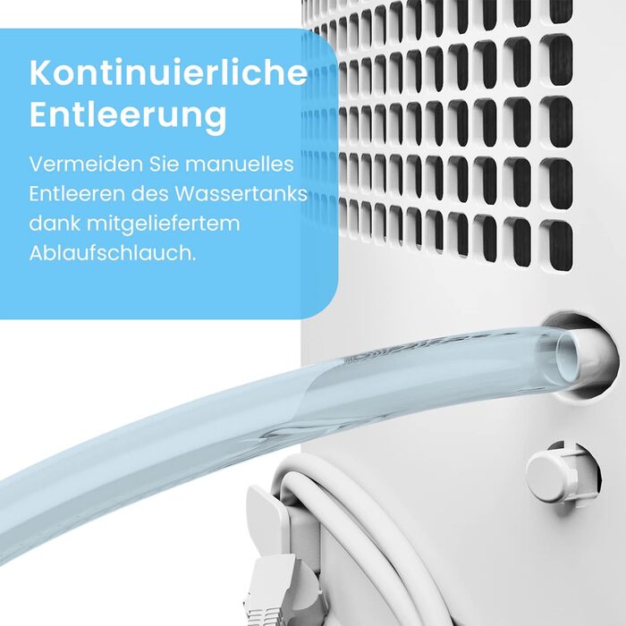 Pro Breeze Dehumidifier 12L in 24h Dehumidification Performance - Room Size approx. 120m³ (~20 m²) - with 3 Operating Modes, Digital Display, Drain Hose, Timer - Against Humidity, Mould White