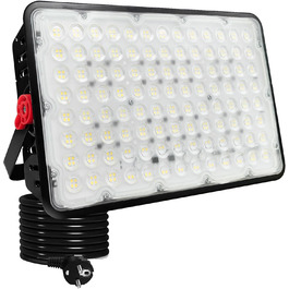 LED Floodlights Outdoor 400W, 2 Pieces 40000LM LED Outdoor Floodlights 6500K Cool White LED Spotlights IP66 Waterproof Construction Floodlights LED Floodlight for Garden Garage Sports Field Yard Hallway (400W*1)