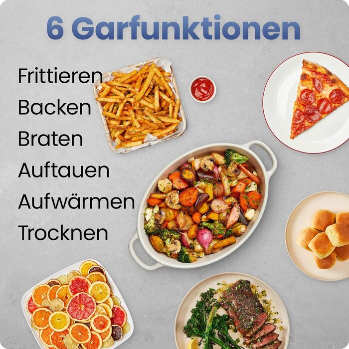 Фритюрниця електрична Chefman TurboFry 8.5л 6-в-1 з оглядовим вікном, чорна - аерофритюрниця, духовка, гриль