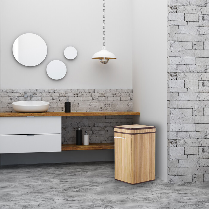 Relaxdays Foldable Laundry Basket Bamboo