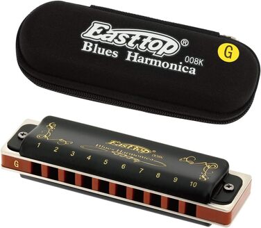 Гармошка губна East Top Diatonische Blues Harmonica T008K, тональність G - для професійних музикантів, початківців, дітей та як подарунок