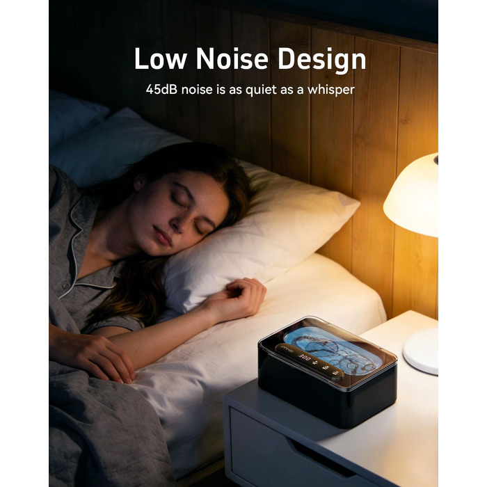 Ультразвуковий очисник Phniti 47 кГц: для окулярів, прикрас, зубних протезів | 3 режими, 330 мл