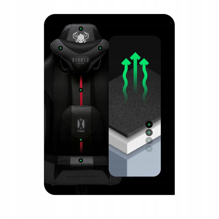 Ігрове крісло Diablo Chairs X-Player 2.0, розмір Normal, тканина, чорне