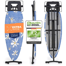 Ironing Board for Steam Ironing Station - Large XXL Black Ironing Table Ironing Boards - 130x47 cm - Made in E.U