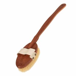 SIDCO Back Brush Pearwood Massage Brush Wood with Removable Handle Natural