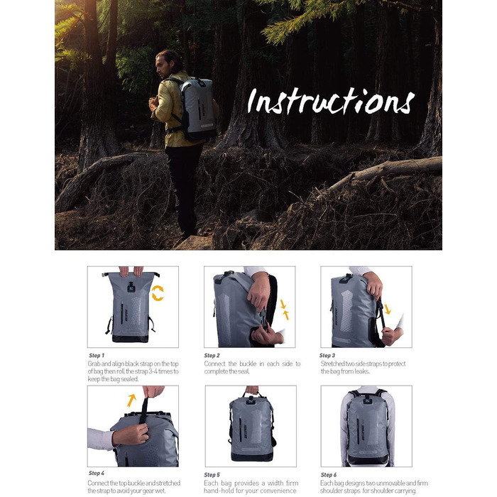 Водонепроникний рюкзак IDRYBAG Dry Bag 20/30/40 л для подорожей, плавання, каякінгу, чоловіків, туристичний гермомішок