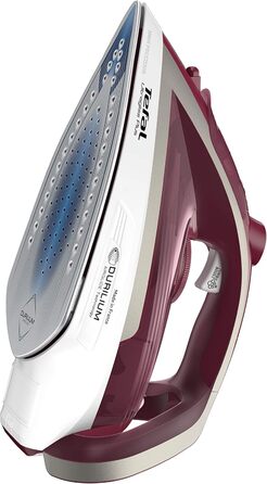 Праска Tefal Ultragliss Plus FV6810, 2800 Вт, паровий удар 250 г/хв, постійна подача пари 50 г/хв, стійка до подряпин підошва, режим Eco, червоно-біла