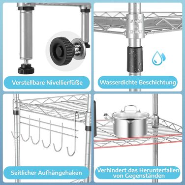 Himimi Regal - 54 x 29 x 160cm Metal Wire Shelf Unit