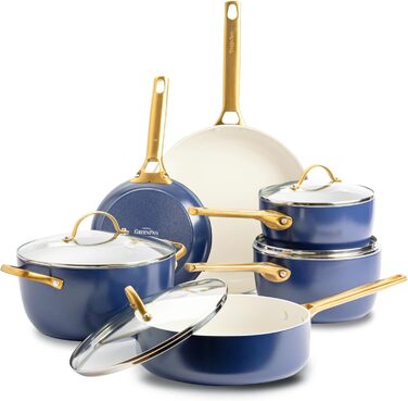 Набір посуду GreenPan Reserve 10 предметів з антипригарним покриттям Hartelox, кремовий, для індукції, сумісний з духовкою, безпечний (без PFAS)