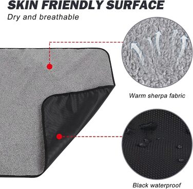 Водонепроникний килимок для собак Outdoor, 100 x 70 см. Розкладна підстилка для дресирування, тепла ковдра для тварин, підходить для кошенят та цуценят