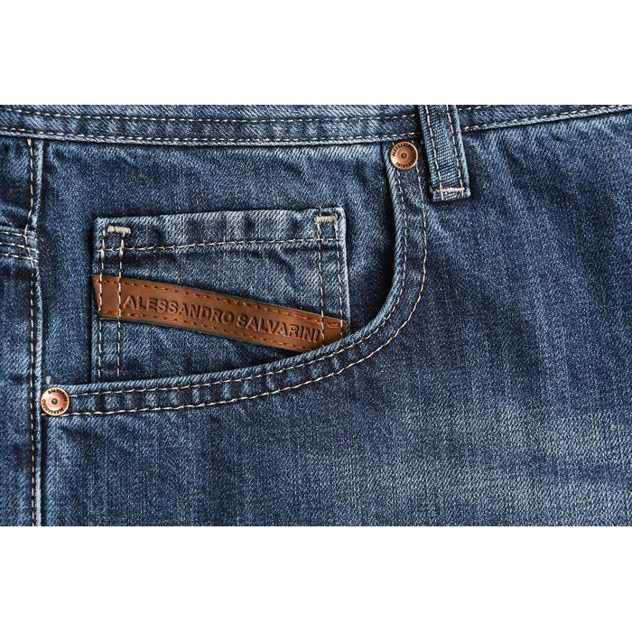 Чоловічі джинси Alessandro Salvarini Comfort Fit прямого крою, середній блакитний, 38W/32L