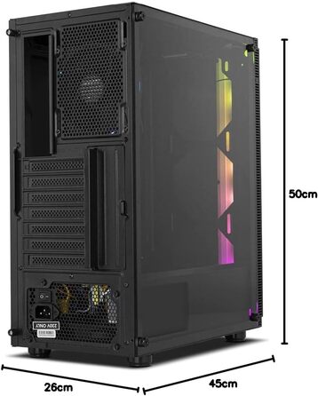 Корпус для ПК INFINITITY GAMMA: ATX, Micro ATX, USB 3.0, металева сітка, підтримка 3 вентиляторів, 4 HDD, відеокарта до 370 мм, чорний