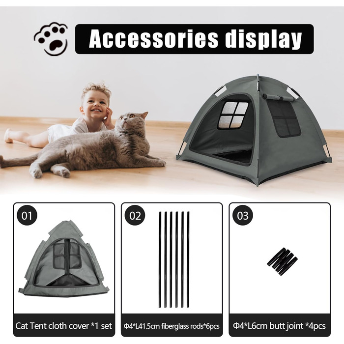 Коттедж для домашніх тварин (внутрішній/зовнішній), червоний, для котів, цуценят, тварин. Без дверцят. Розмір Small.