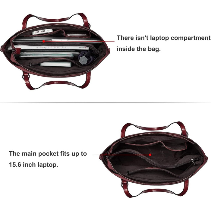 Сумка жіноча S-ZONE 3 в 1 з натуральної шкіри (яловичина) для ноутбука, роботи, повсякденного використання - Wine Rot