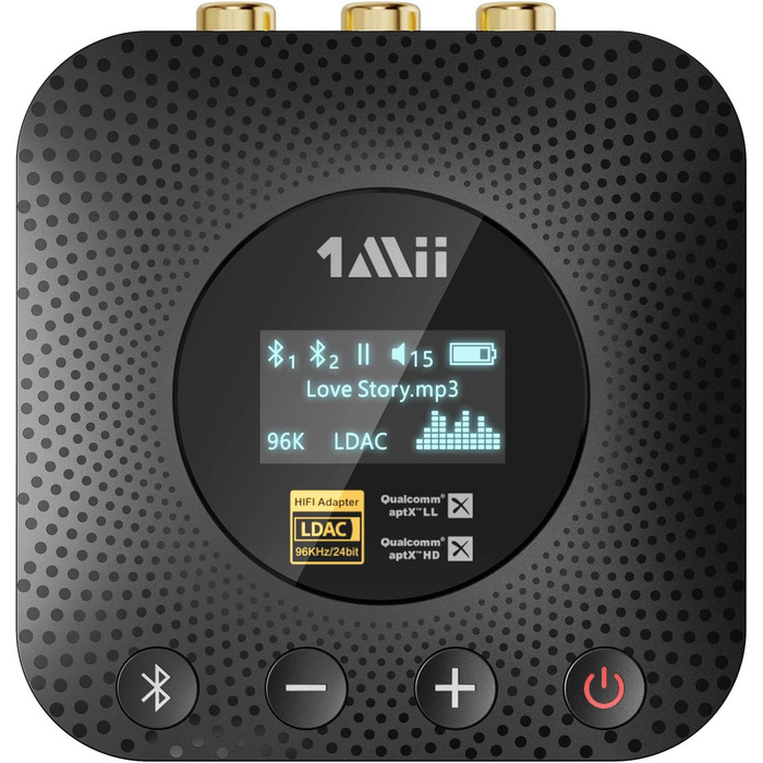 1Mii B06HD Bluetooth 5.1 Аудіоприймач: HiFi, aptX HD, Low Latency, 3.5mm/Cinch, 15 годин роботи