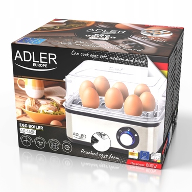 Електрична яйцеварка ADLER AD4486, сріблястий/сірий