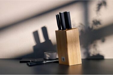 Набір ножів WMF Kineo з бруском для ножів, 6 предметів, Made in Germany, бамбуковий брусок, нержавіюча сталь, кухоні ножі
